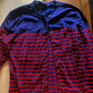 J.Crew Navy Blue and Orange Cardigan